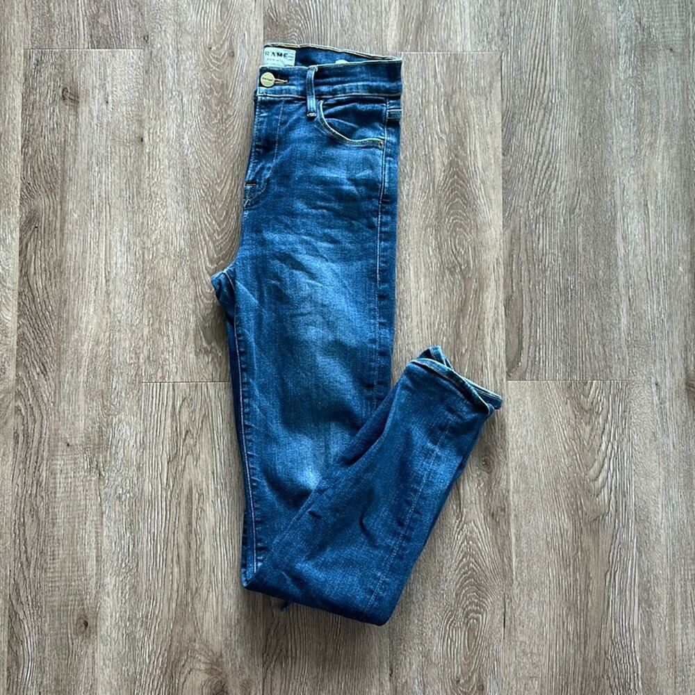 FRAME Denim Le High Skinny Jeans Dark Wash Size 26 Mid Rise